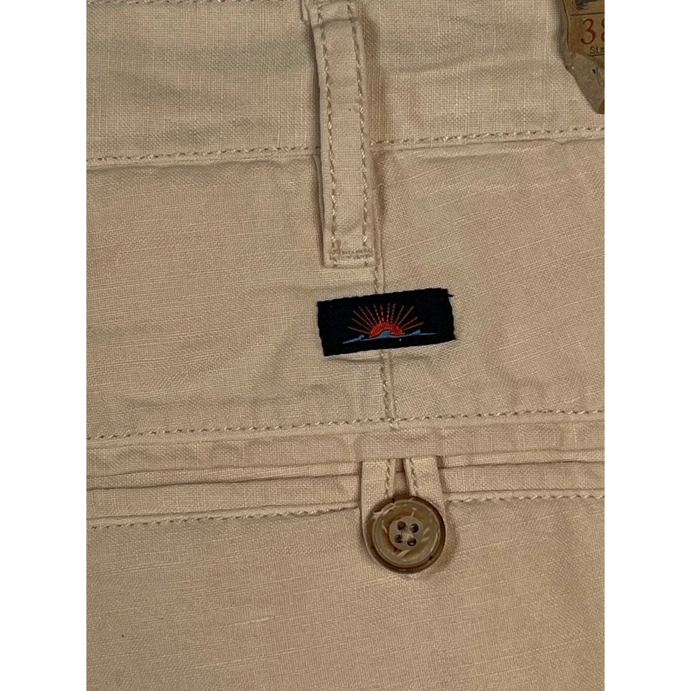 Faherty Brand Men's‎ Beige Linen Cotton Blend Chino Shorts Size 38
